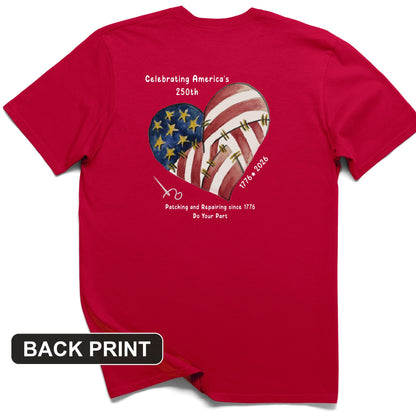 250th Heart Back Print T-Shirt