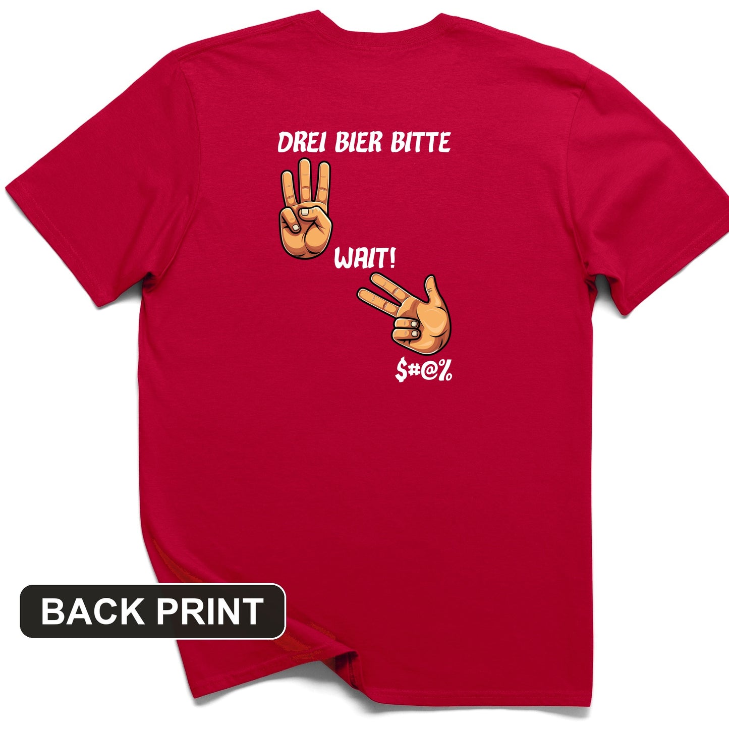 3 Beers Back Print T-Shirt