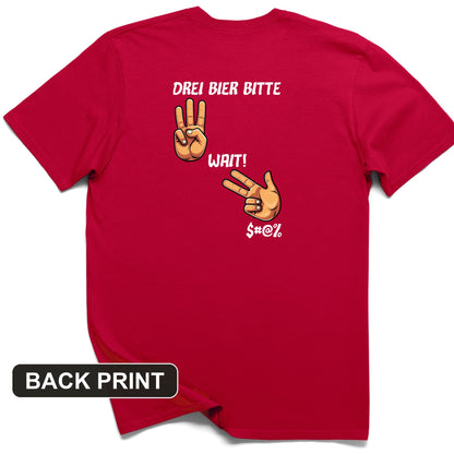 3 Beers Back Print T-Shirt
