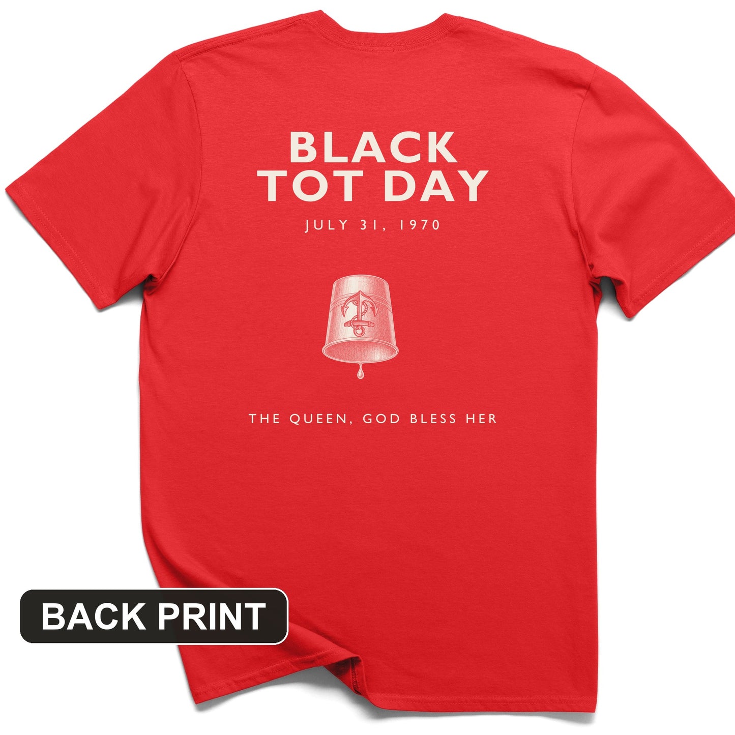 Black Tot Day Back Print T-Shirt