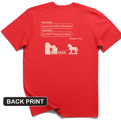 Cassandra Left On Read Back Print T-Shirt