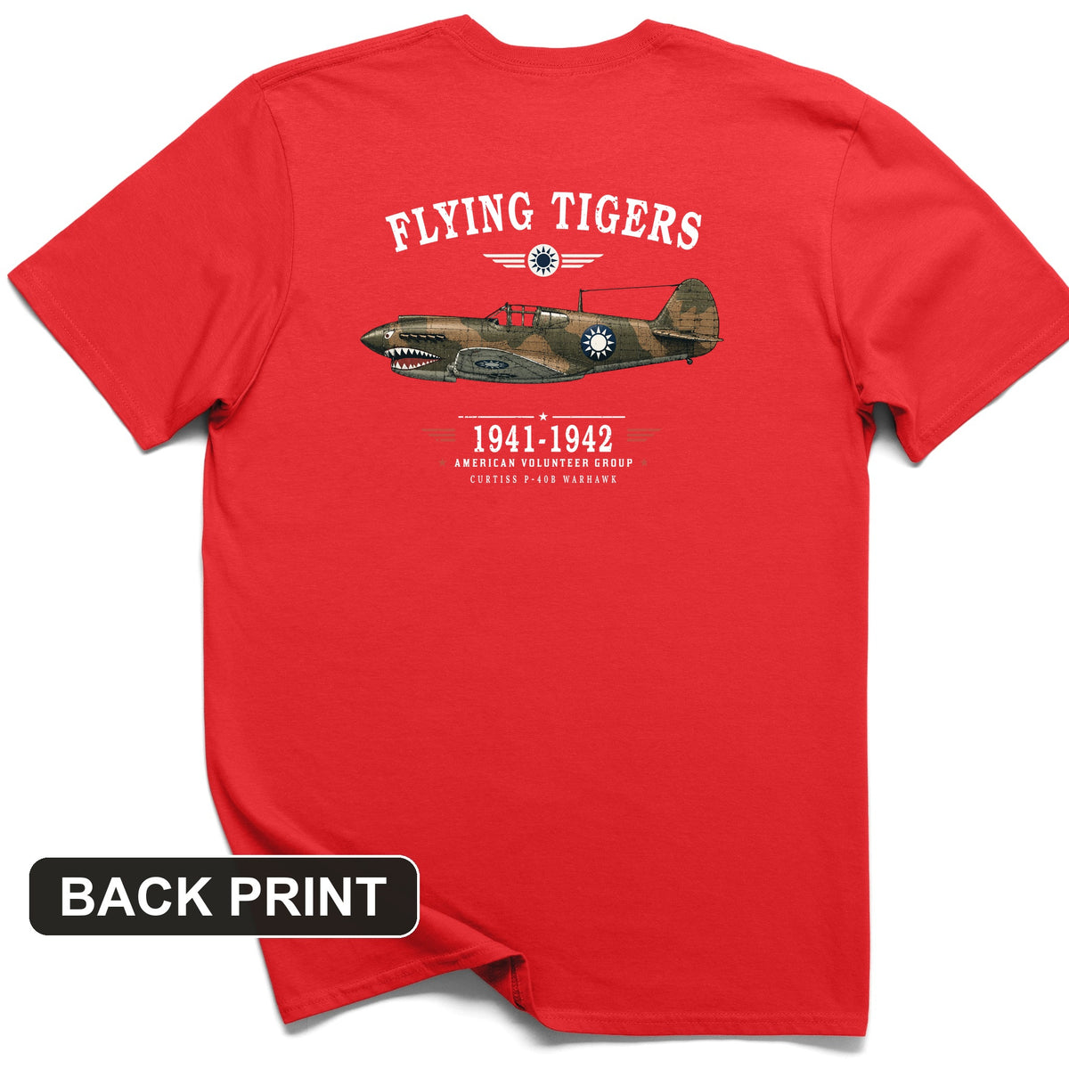 Flying Tigers Back Print T-Shirt