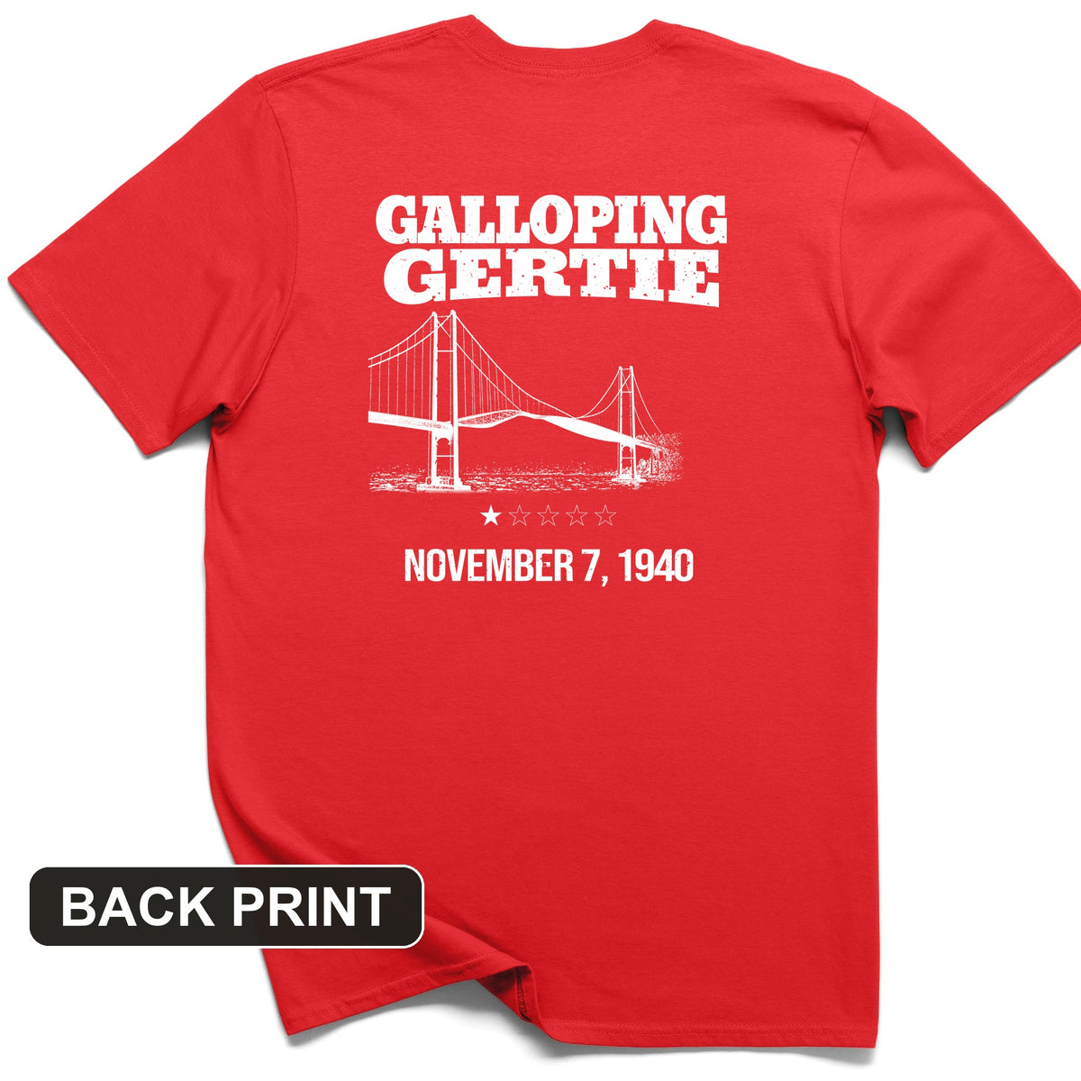 Galloping Gertie Back Print T-Shirt