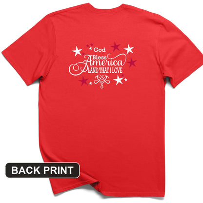 God Bless America Back Print T-Shirt