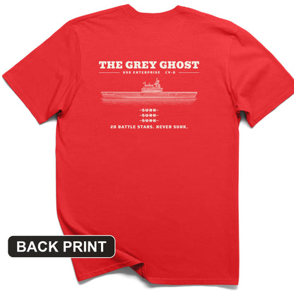Grey Ghost Back Print T-Shirt
