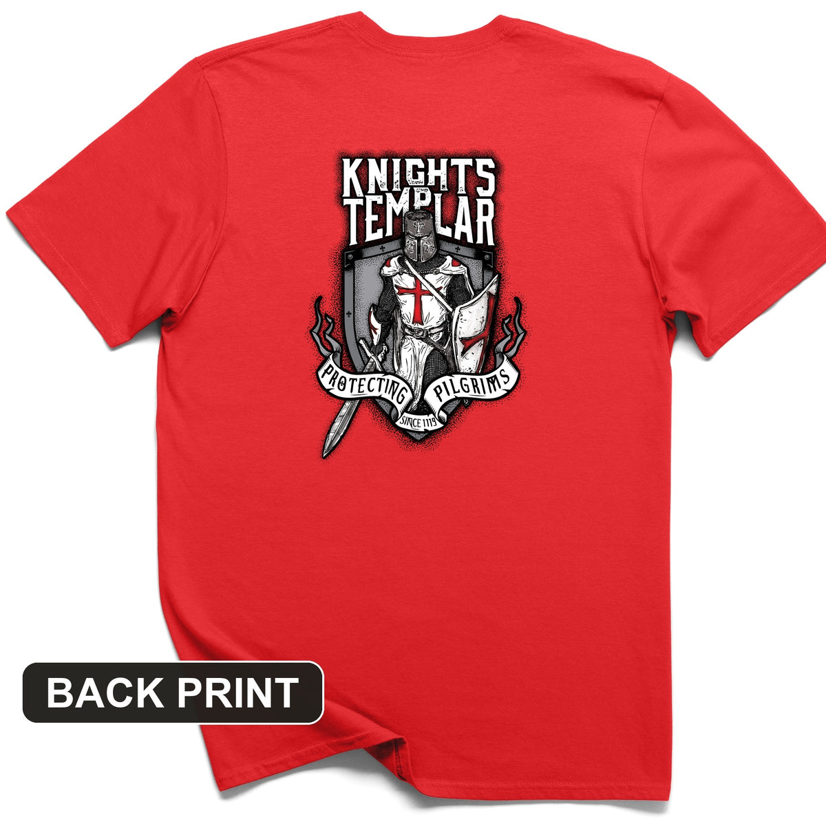 Knights Templar Back Print T-Shirt
