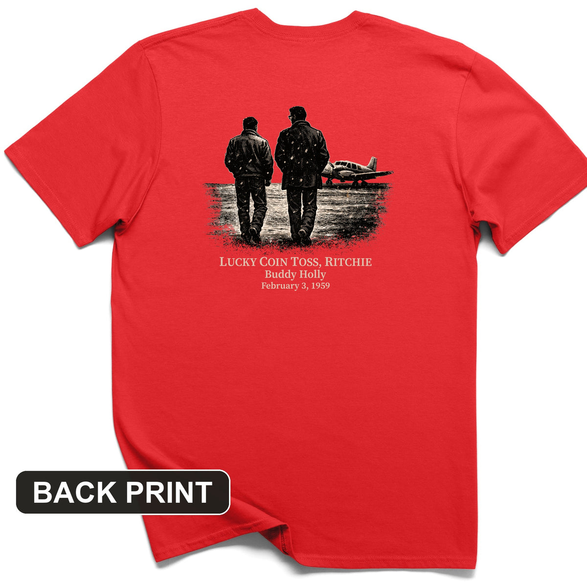 Lucky Coin Toss Back Print T-Shirt