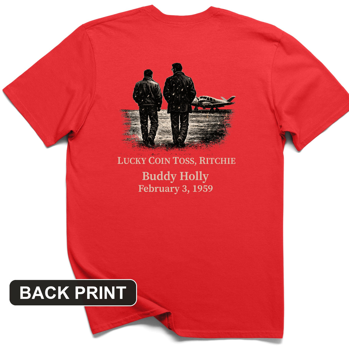 Lucky Coin Toss Back Print T-Shirt