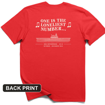 One Is The Loneliest Number Back Print T-Shirt