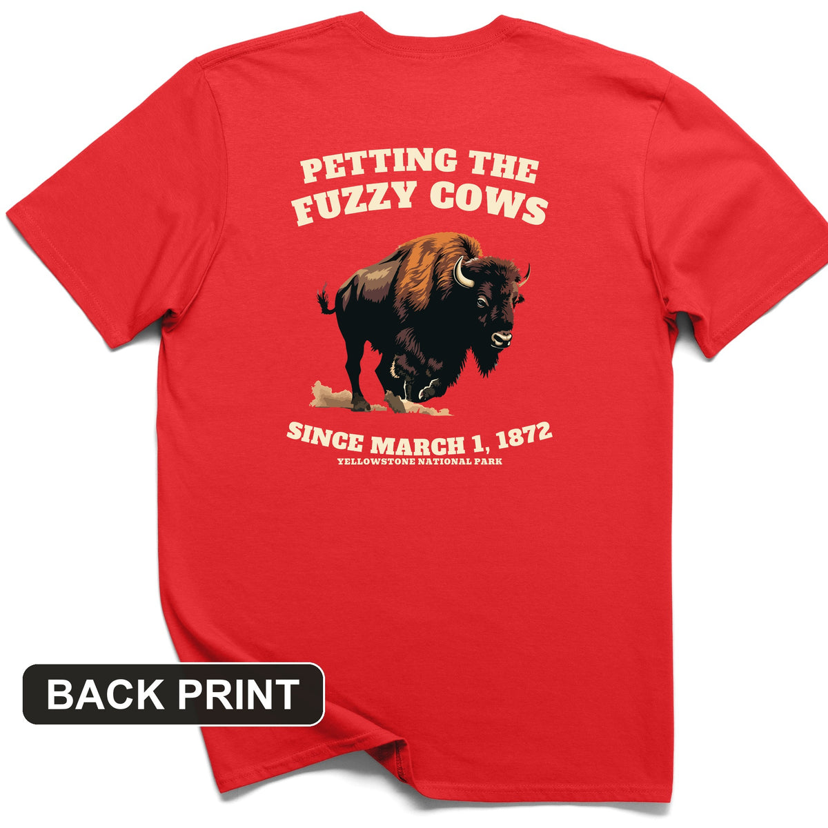 Petting The Fuzzy Cows Back Print T-Shirt