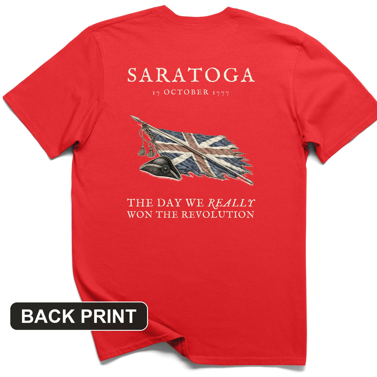 Saratoga 1777 Back Print T-Shirt