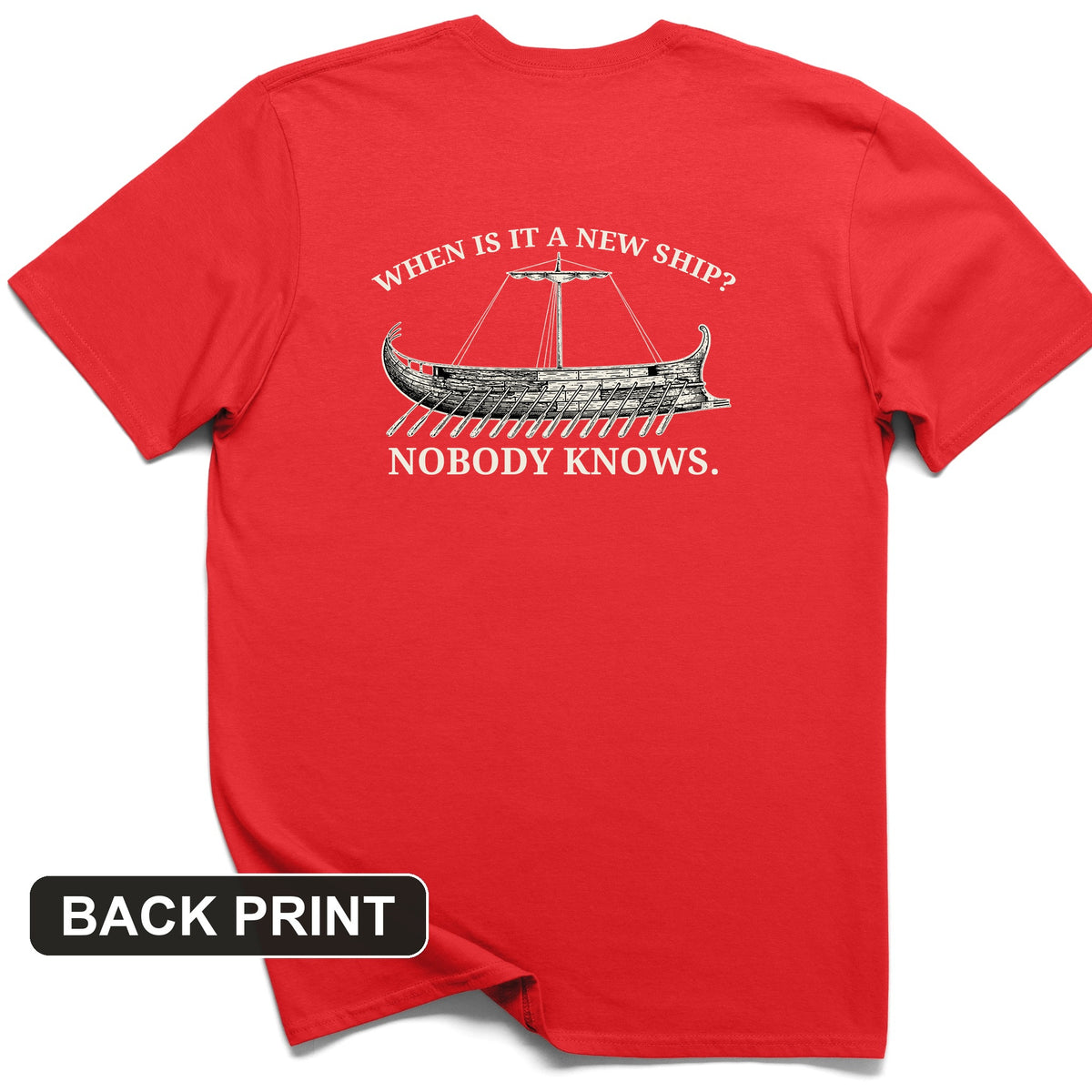 Ship of Theseus Back Print T-Shirt