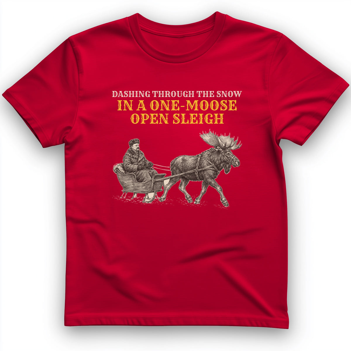 Teddy Roosevelt One Moose Open Sleigh T-Shirt