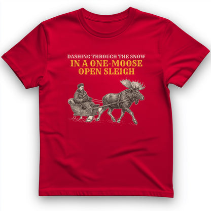 Teddy Roosevelt One Moose Open Sleigh T-Shirt