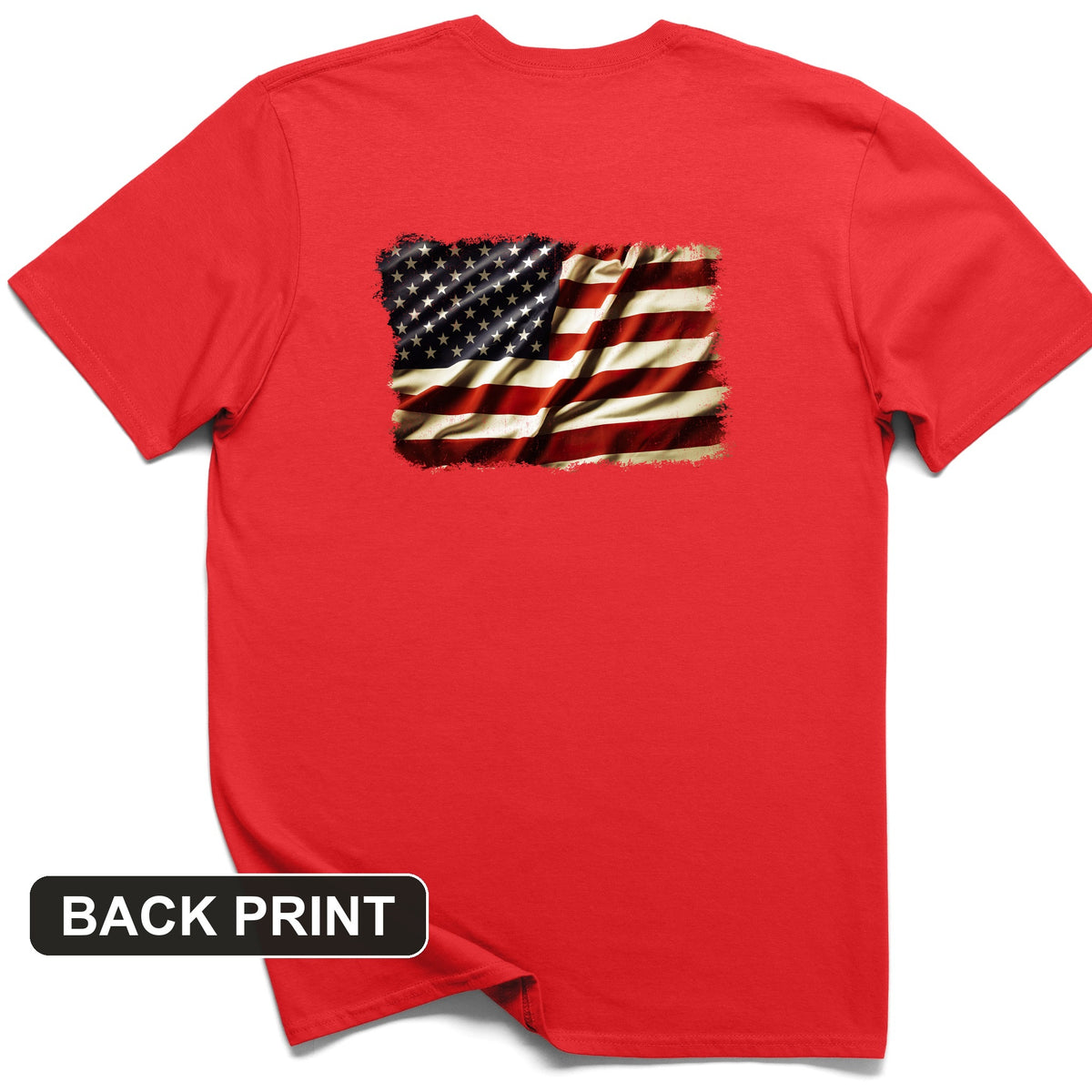 USA Flag Back Print T-Shirt