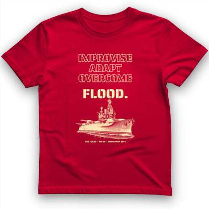 USS Texas - Improvise Adapt Overcome Flood T-Shirt