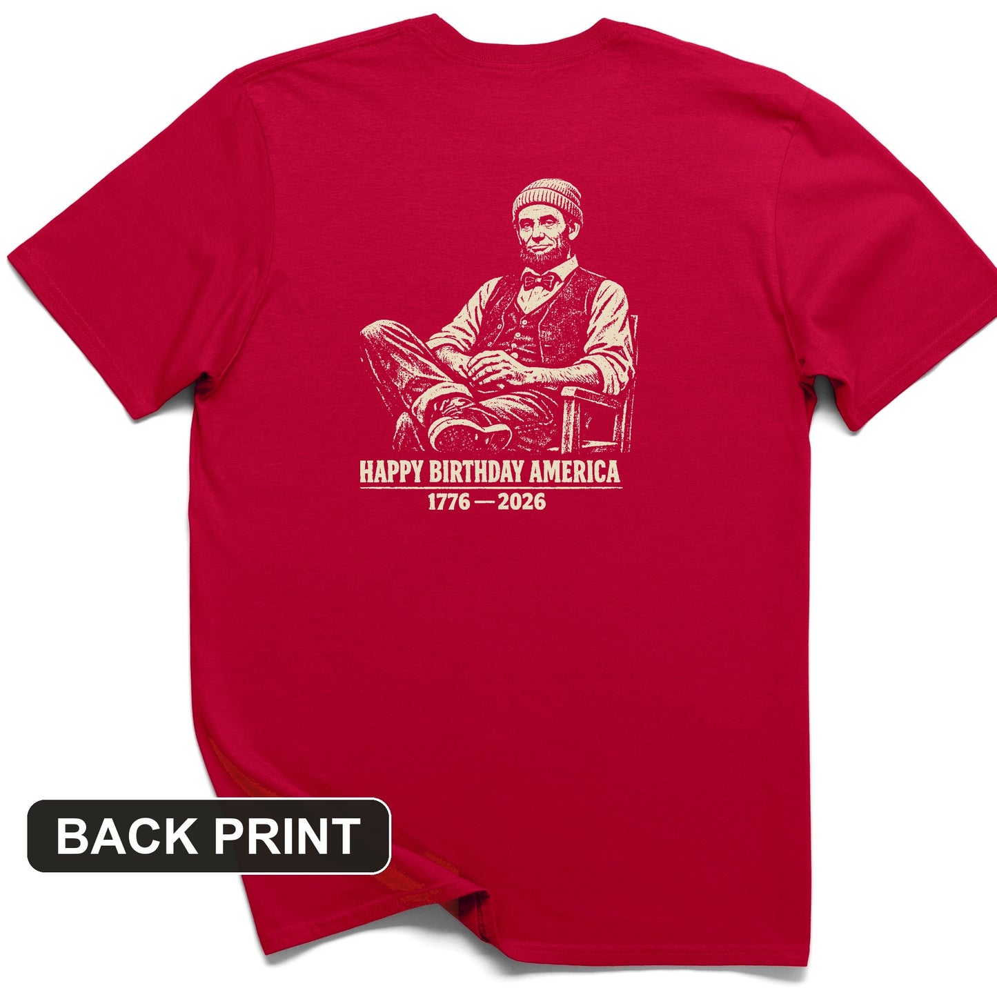 Abe Beanie Back Print T-Shirt