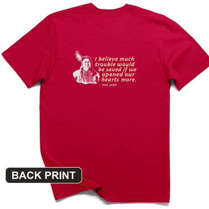 Chief Joseph Open Hearts Back Print T-Shirt