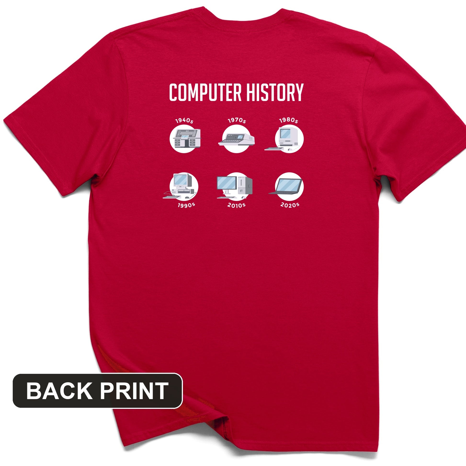 Computer History Back Print T-Shirt