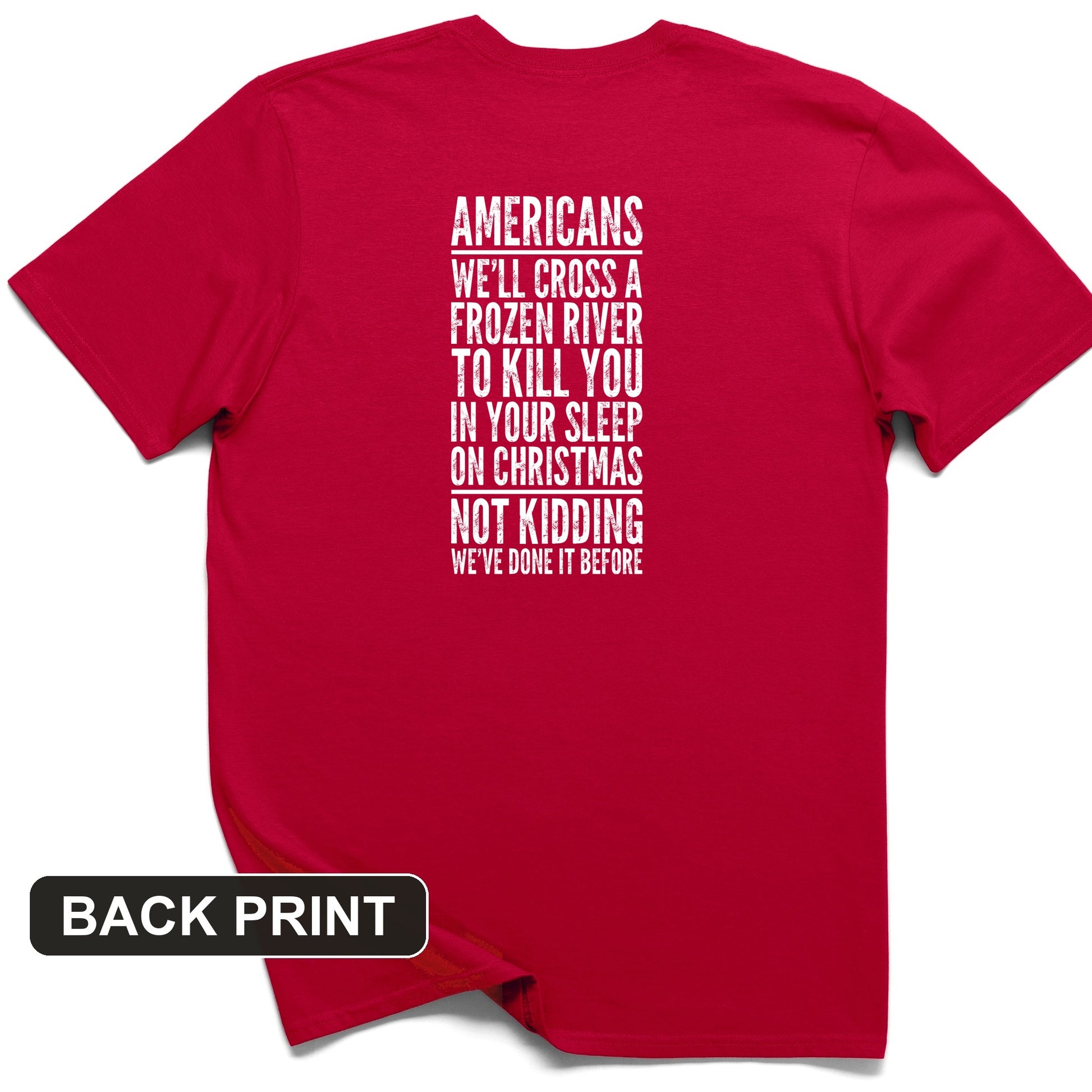 Cross A River On Xmas Back Print T-Shirt