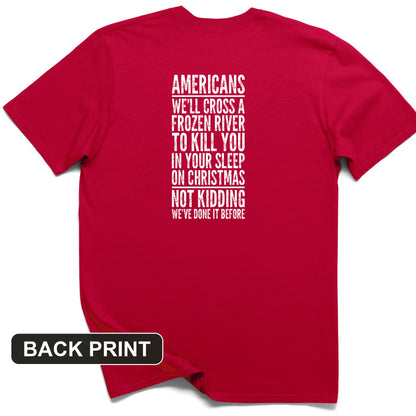 Cross A River On Xmas Back Print T-Shirt