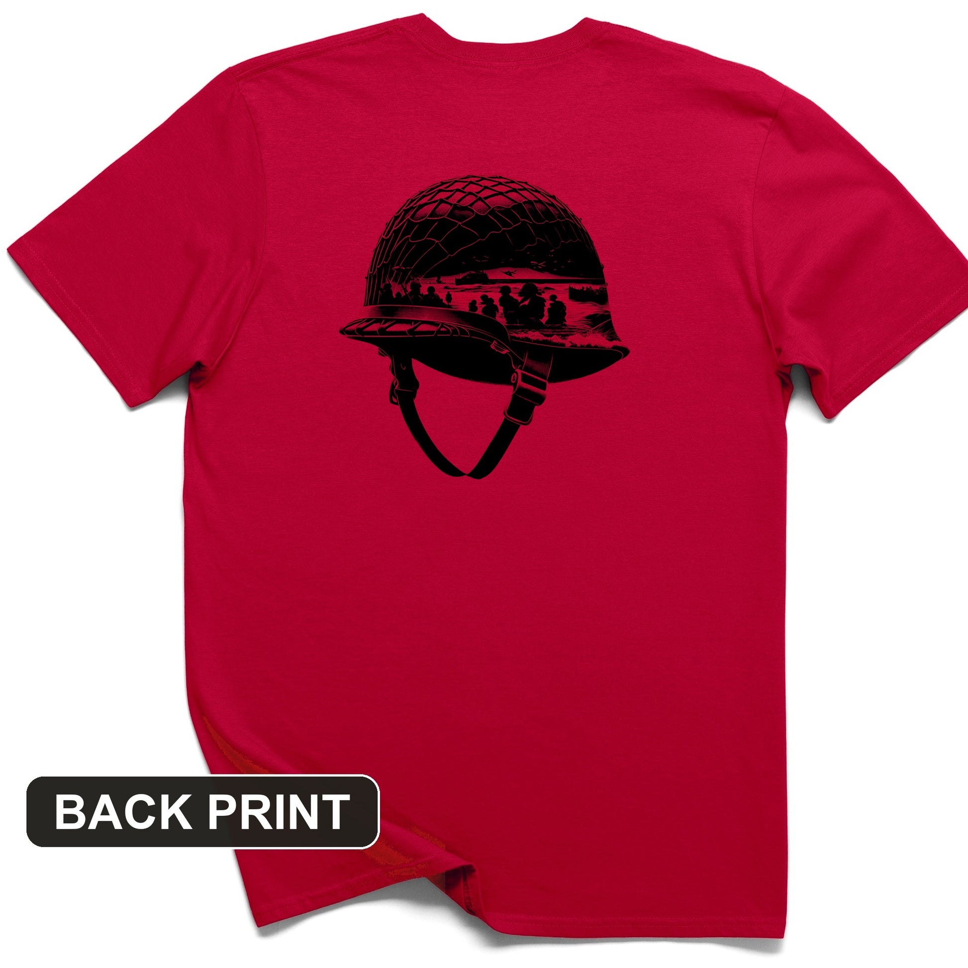 D-Day Helmet Back Print T-Shirt