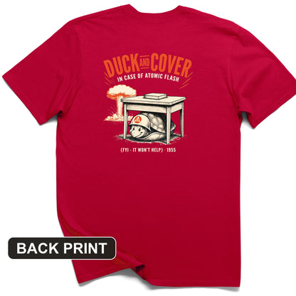 Duck And Cover Back Print T-Shirt