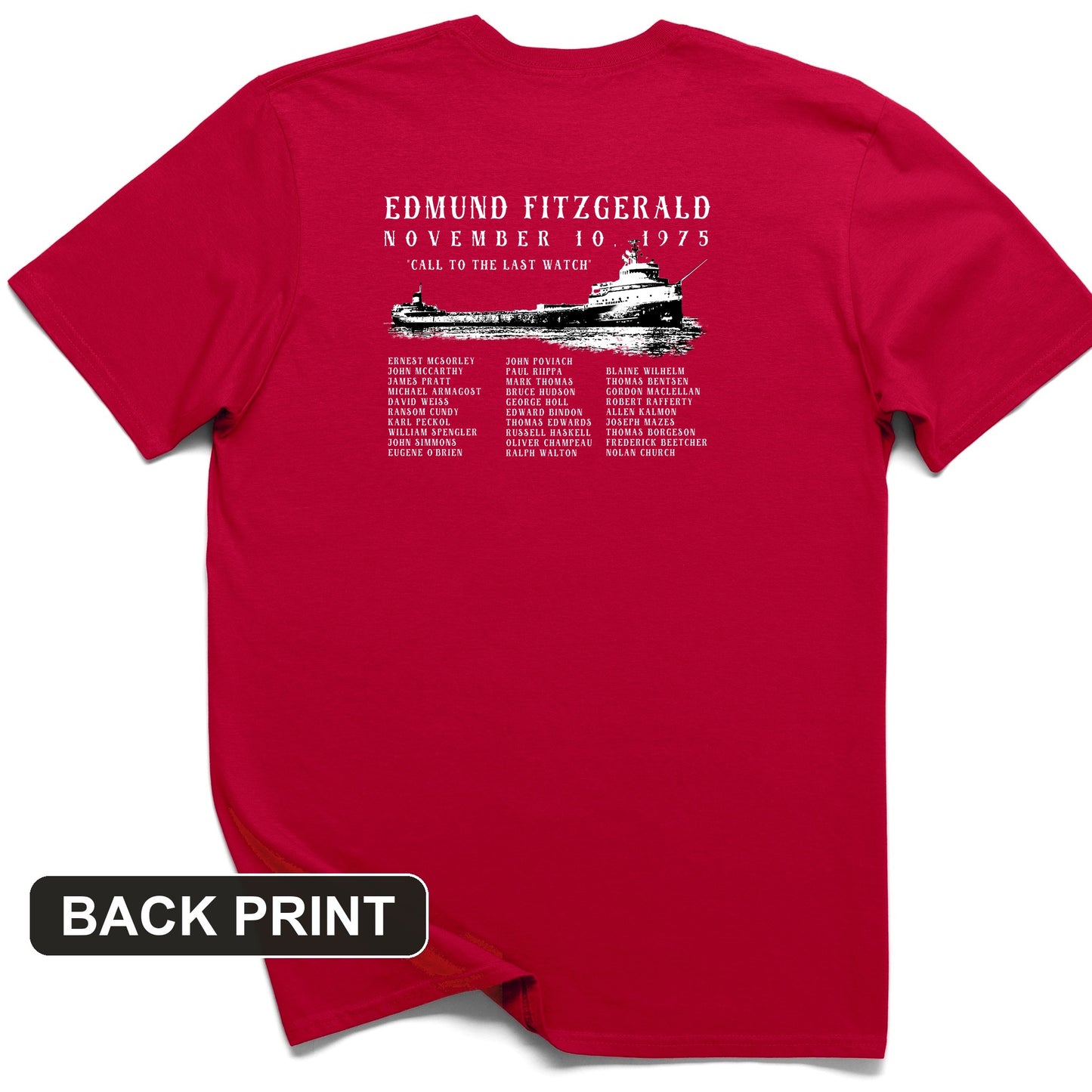 Edmund Fitzgerald Back Print T-Shirt