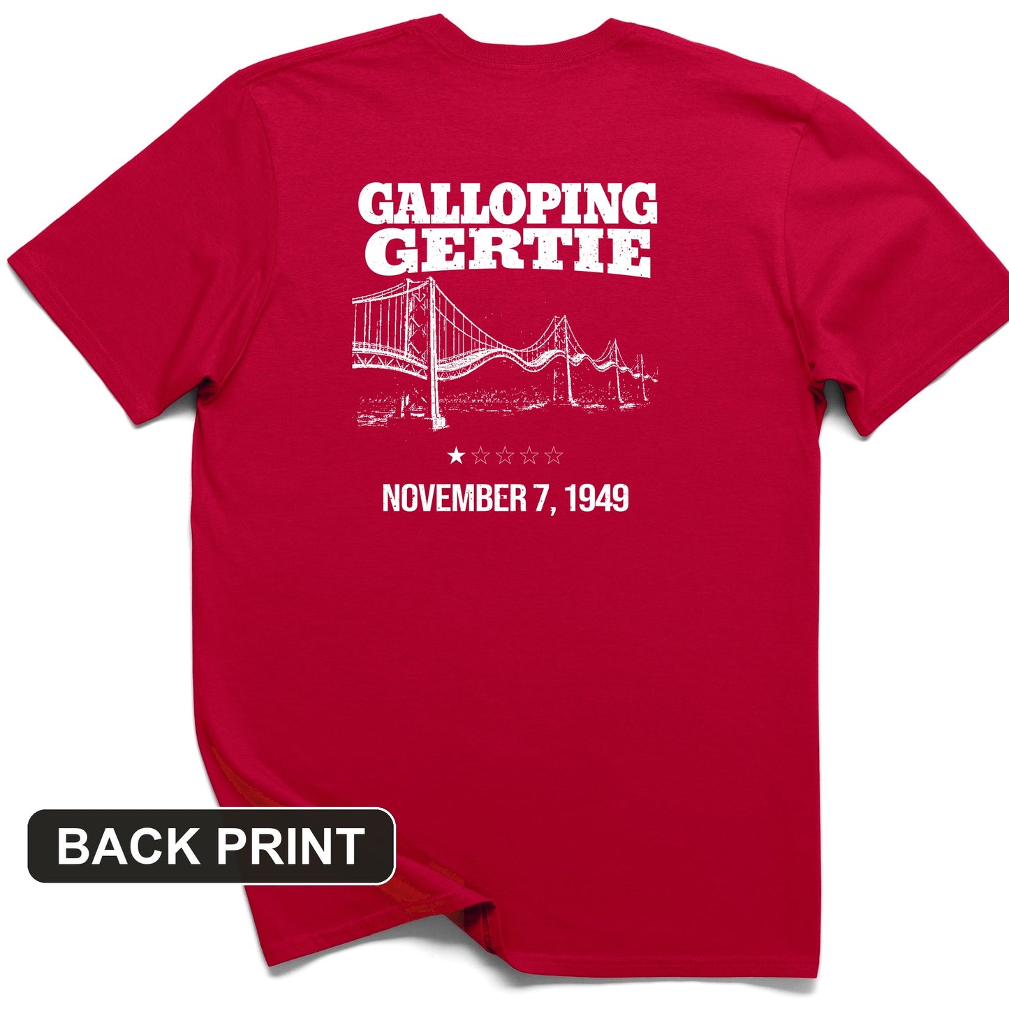 Galloping Gertie Back Print T-Shirt