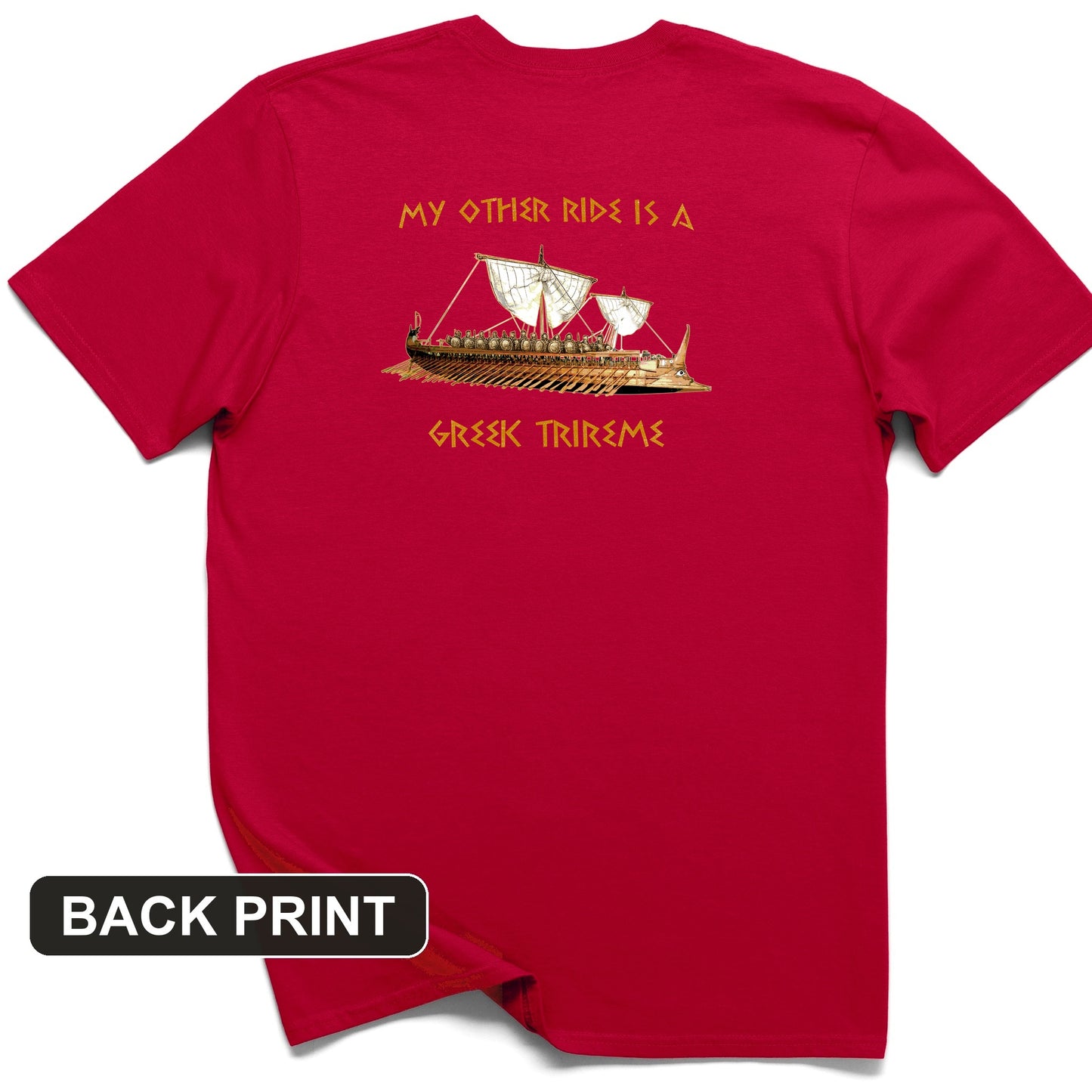Greek Trireme Back Print T-Shirt