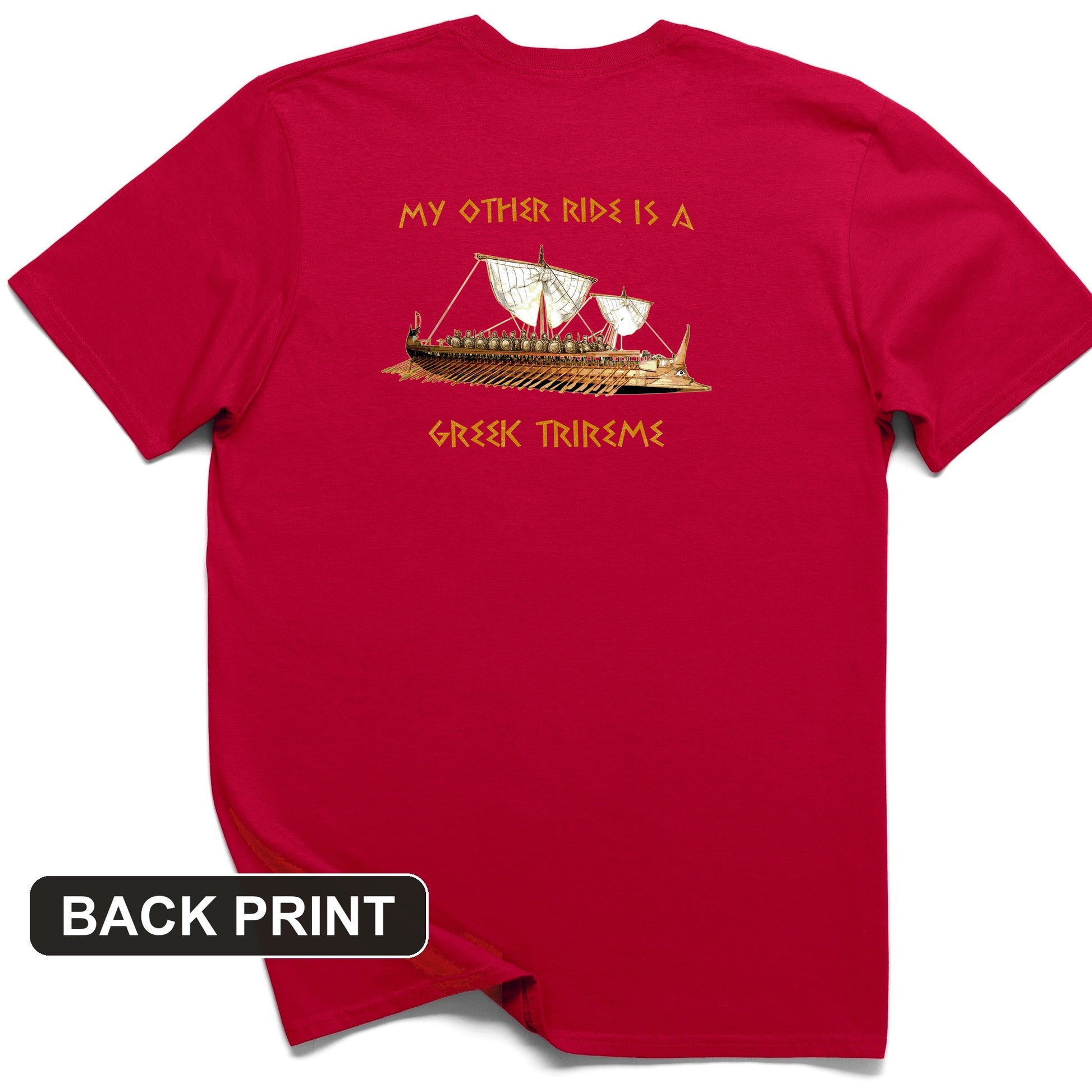 Greek Trireme Back Print T-Shirt