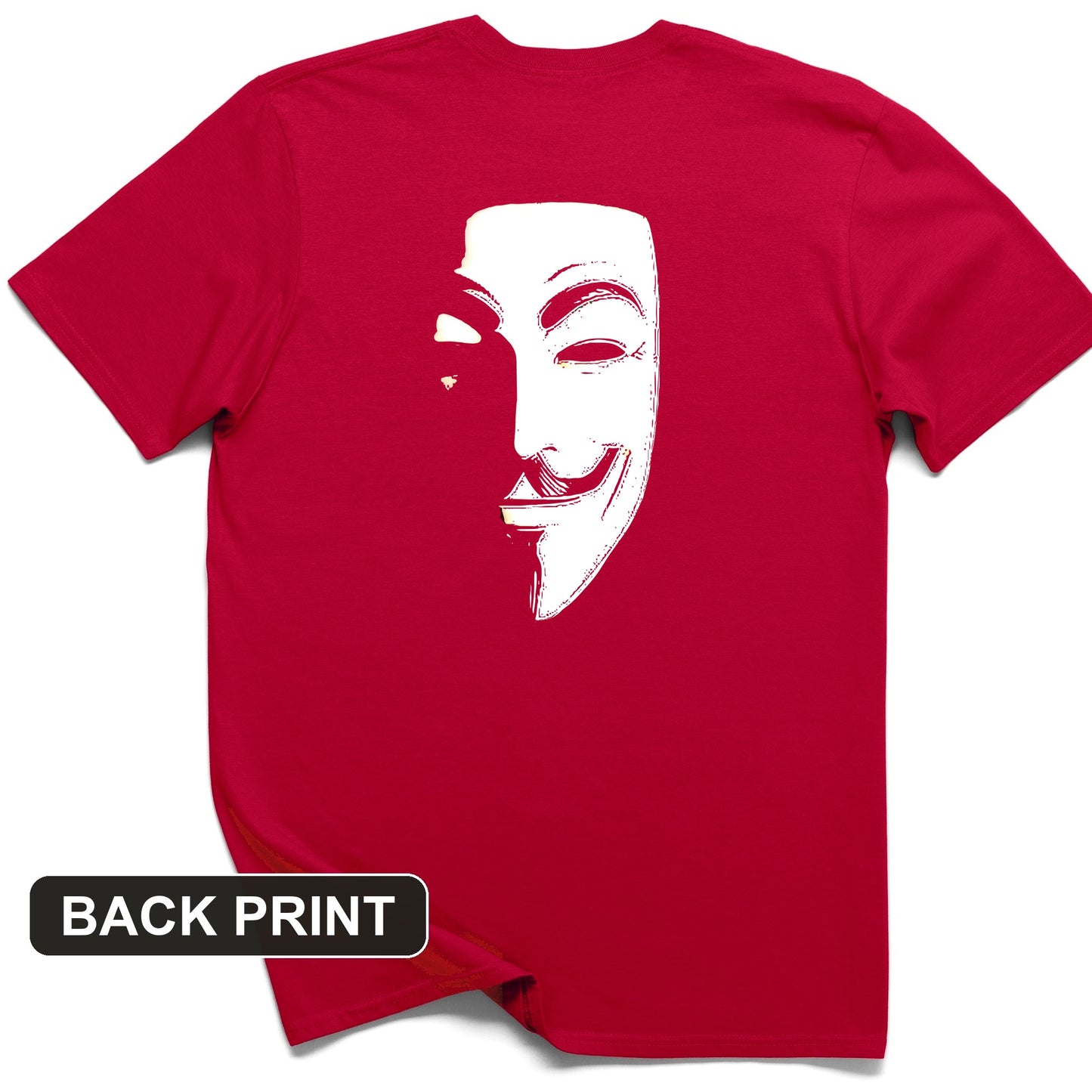 Guy Fawkes Mask Back Print T-Shirt