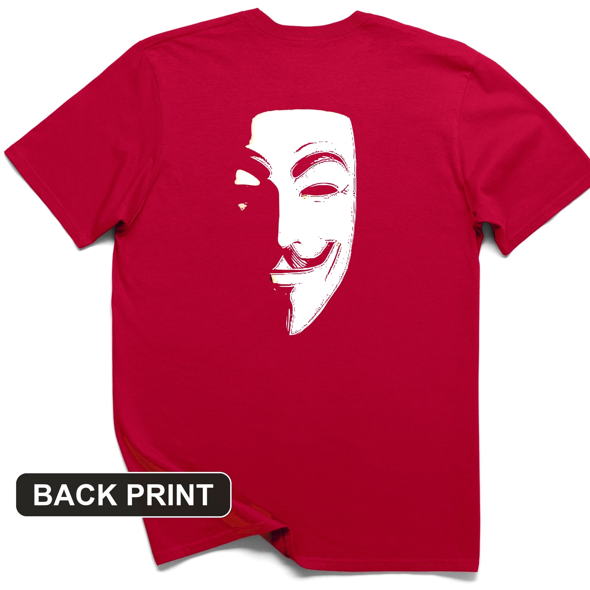 Guy Fawkes Mask Back Print T-Shirt