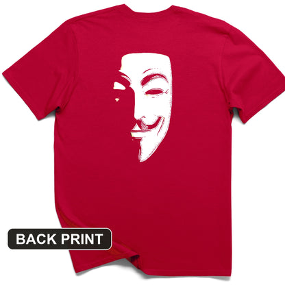 Guy Fawkes Mask Back Print T-Shirt