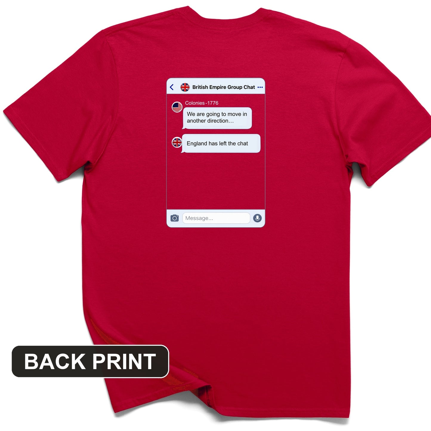 Left the Chat Back Print T-Shirt