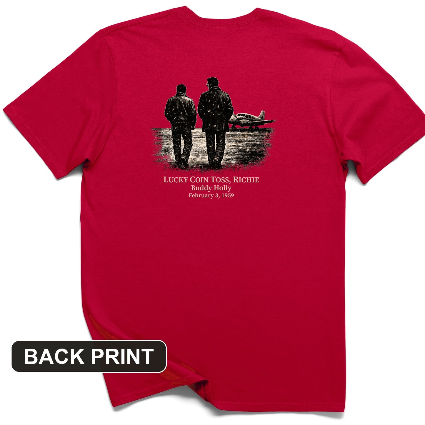Lucky Coin Toss Back Print T-Shirt