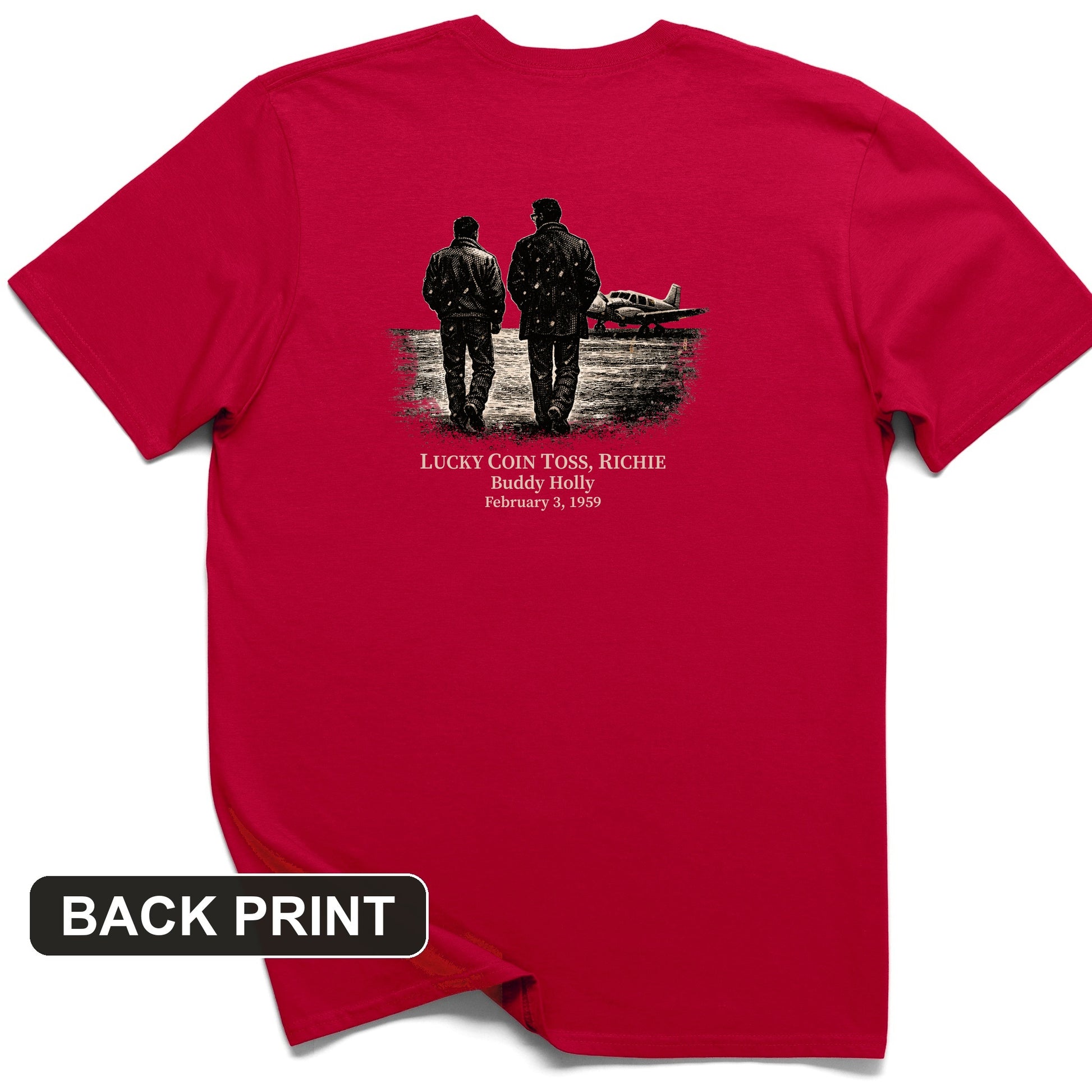 Lucky Coin Toss Back Print T-Shirt