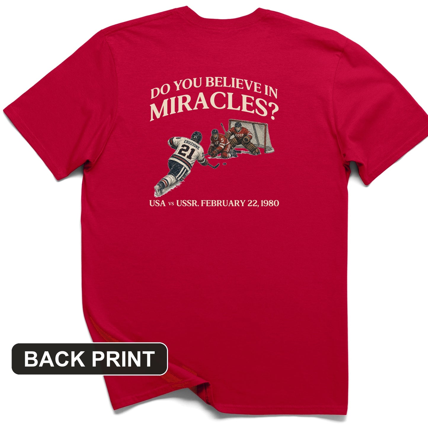 Miracle on Ice Back Print T-Shirt