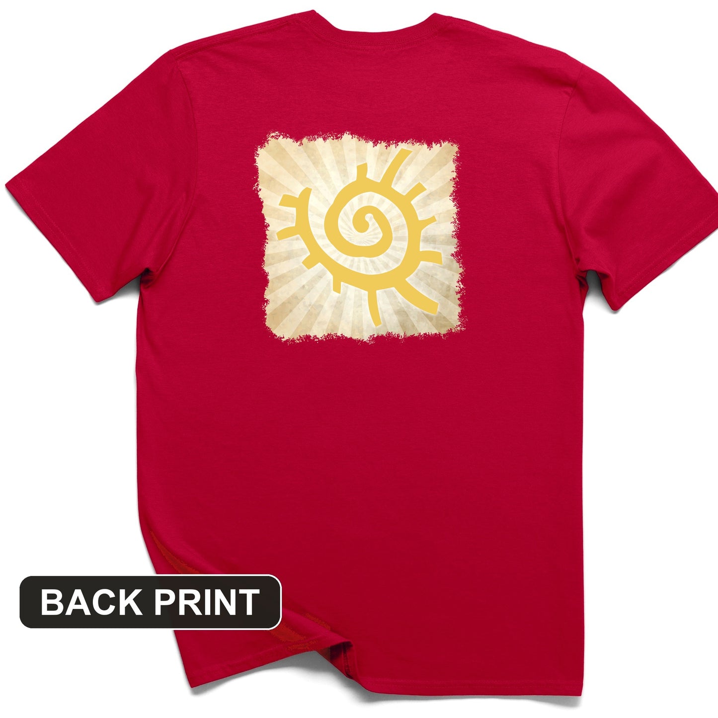 Native American Sun Symbol Back Print T-Shirt