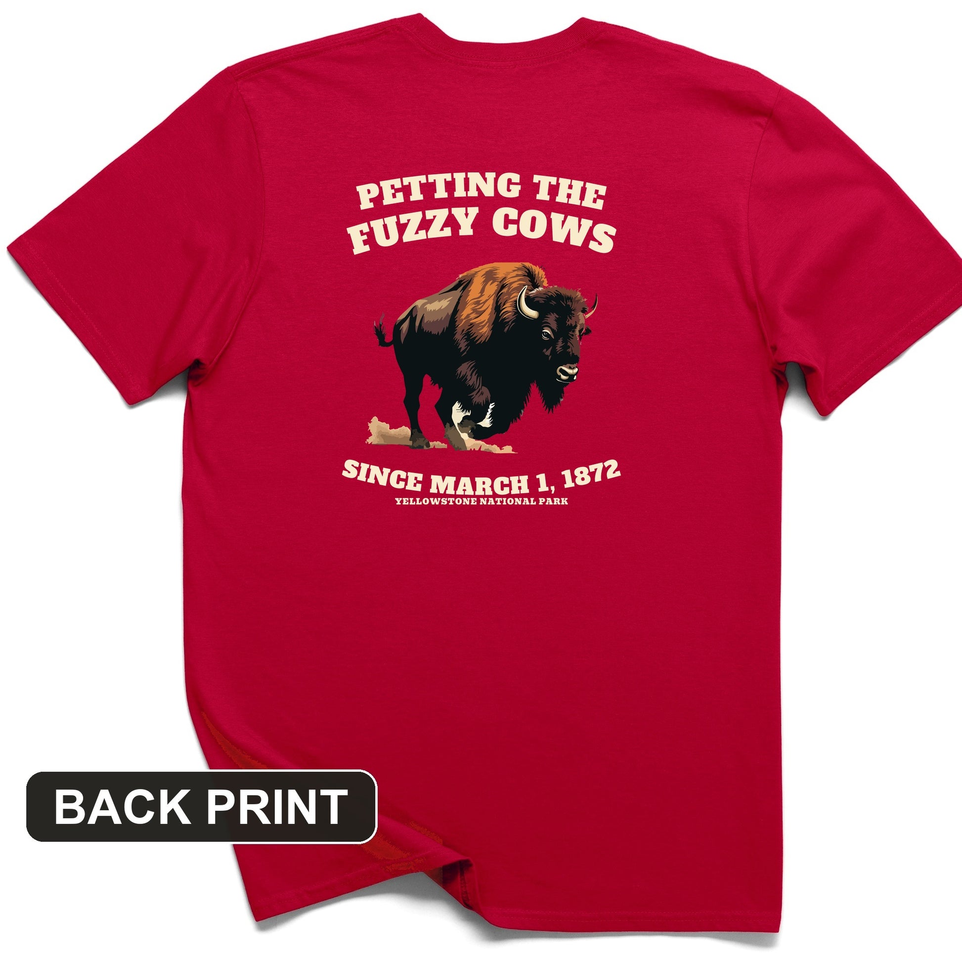 Petting The Fuzzy Cows Back Print T-Shirt