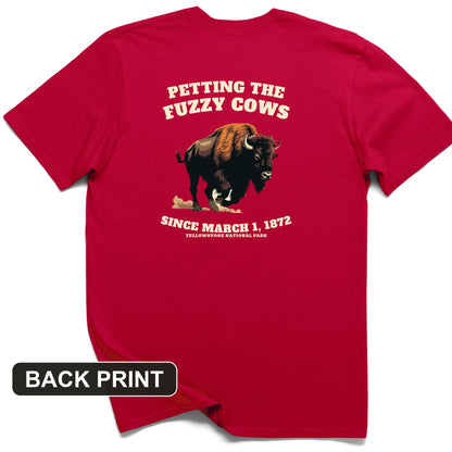 Petting The Fuzzy Cows Back Print T-Shirt