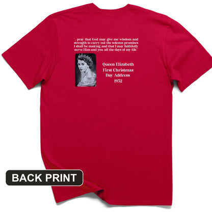 Queen Elizabeth II Xmas Address Back Print T-Shirt