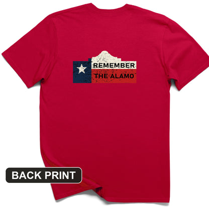Remember The Alamo Back Print T-Shirt
