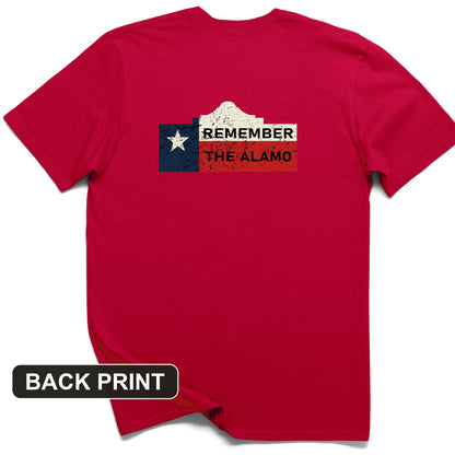 Remember The Alamo Back Print T-Shirt