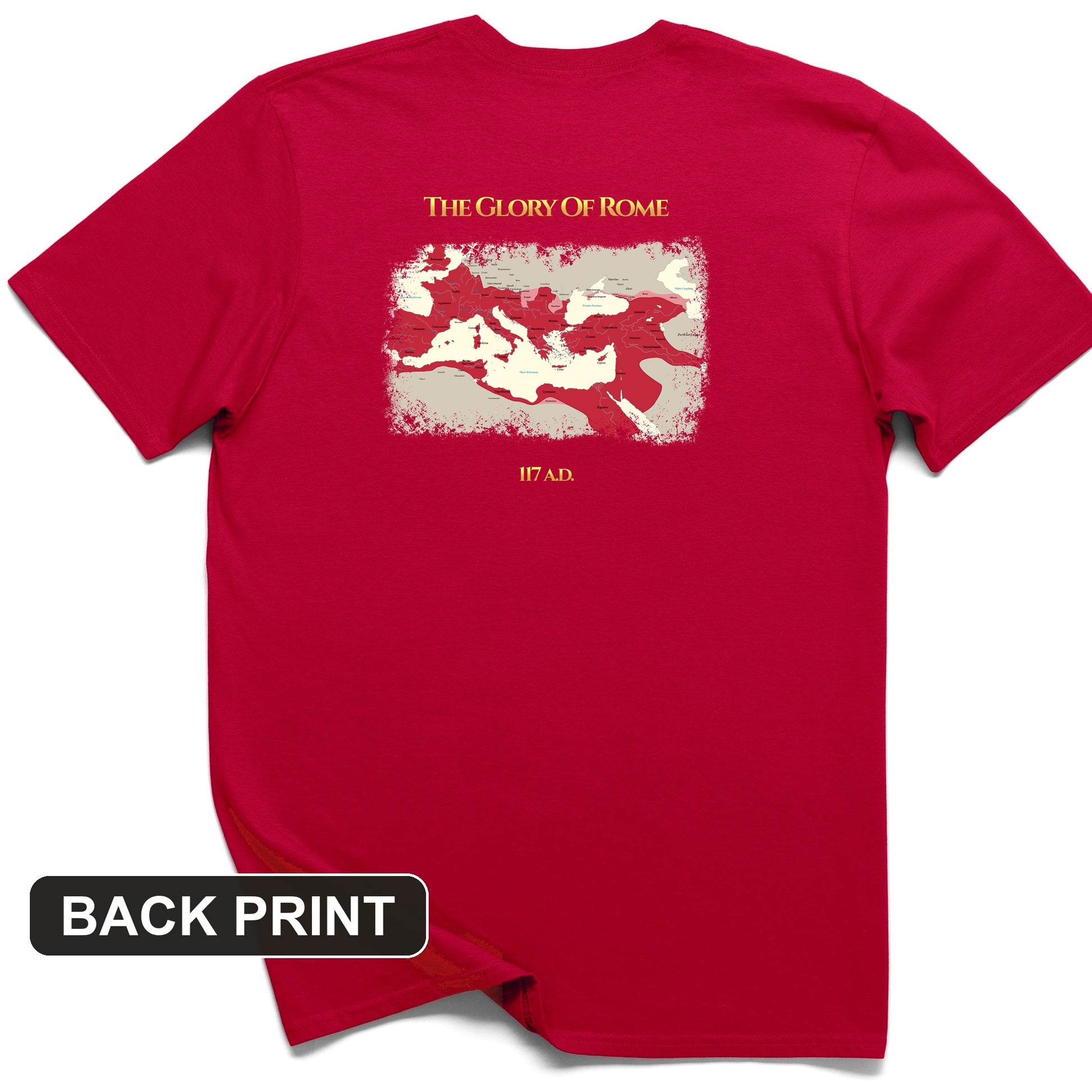 Roman Empire Map Back Print T-Shirt
