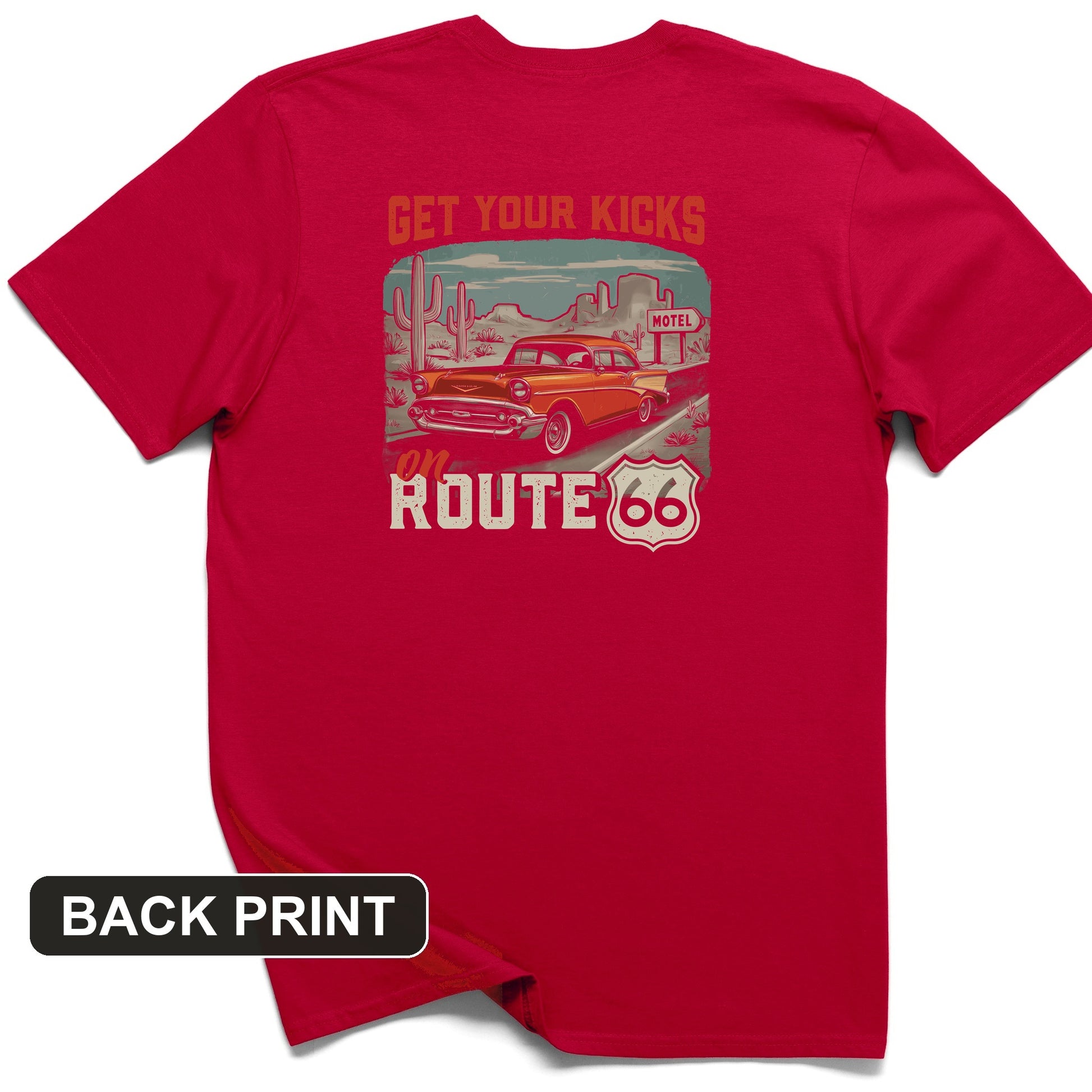Route 66 Billboard Back Print T-Shirt