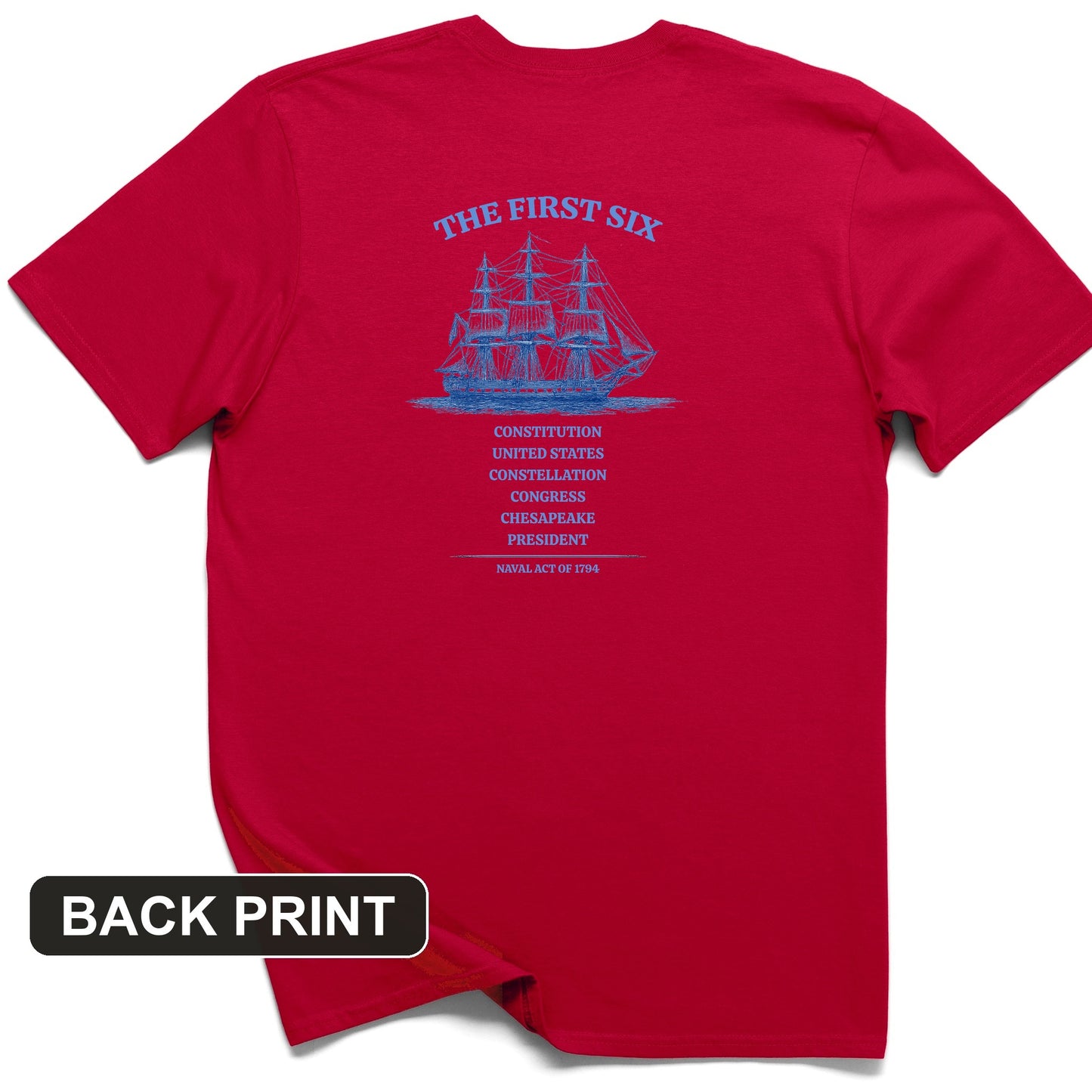 Six Frigates Back Print T-Shirt