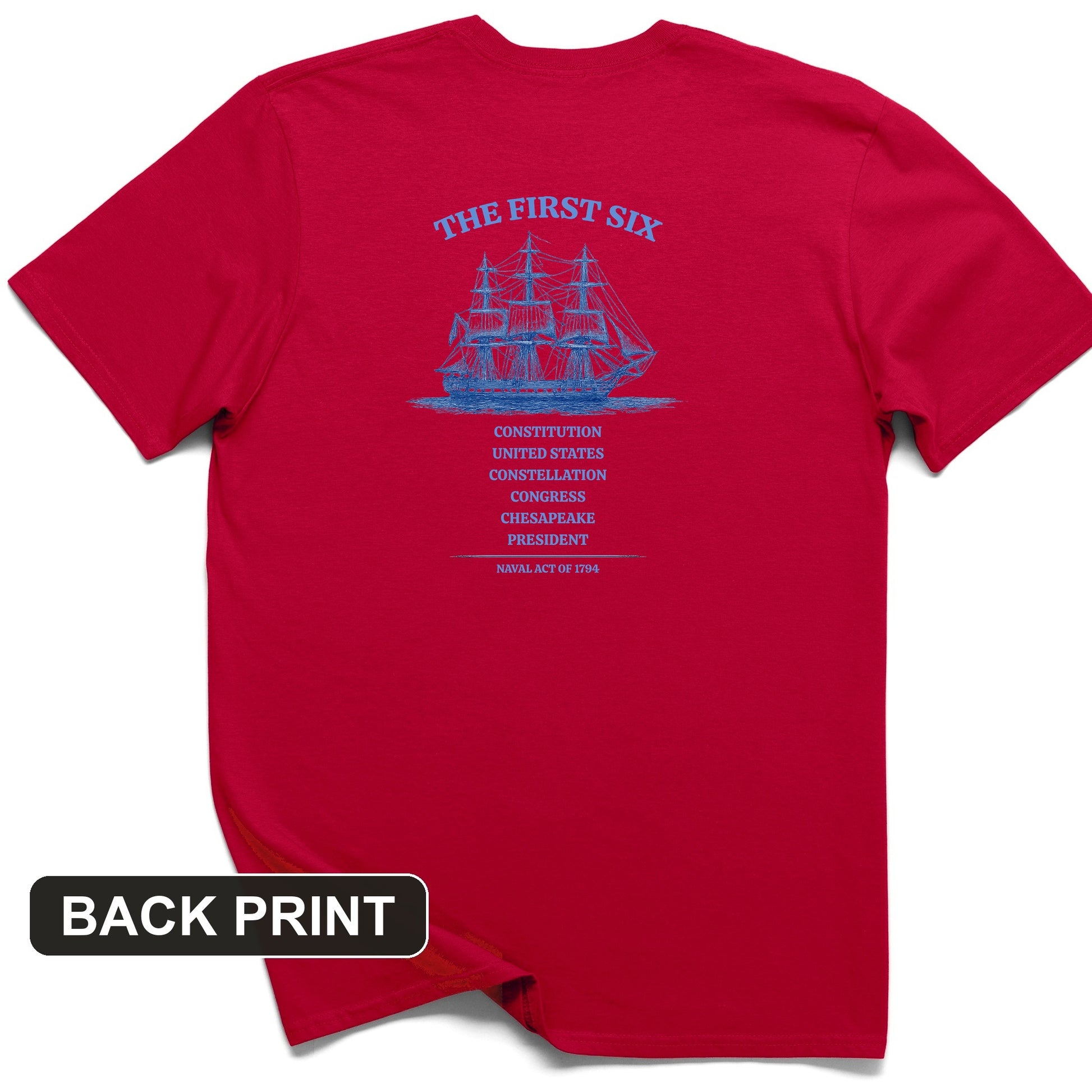 Six Frigates Back Print T-Shirt