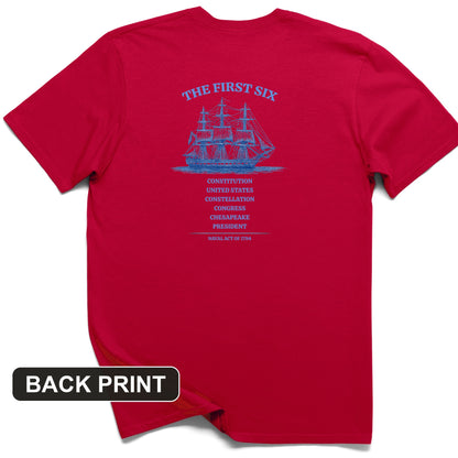 Six Frigates Back Print T-Shirt