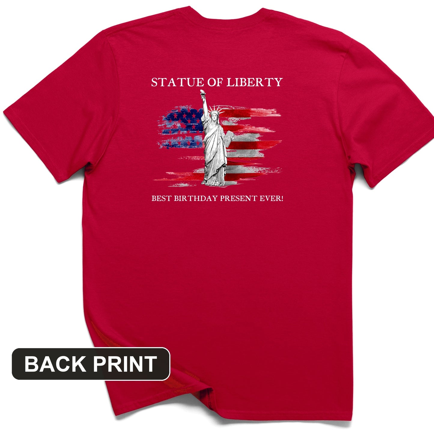 Statue Of Liberty Back Print T-Shirt